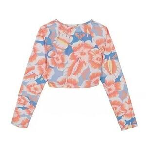 Roxy Girls Floral Long Sleeve Rashguard Swim Top 10‎